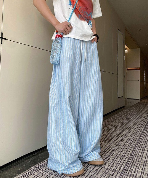 Ressaca(レサーカ)の「ストライプ柄イージーワイドパンツ(その他パンツ・メンズ・ピンク/ブルー・L/XL/M)」の3枚目の写真