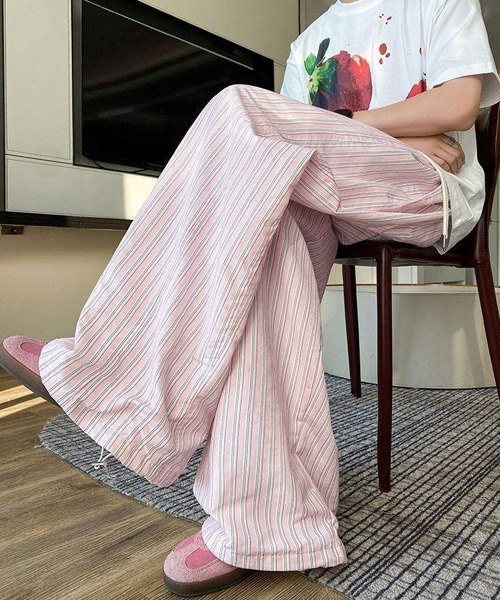 Ressaca(レサーカ)の「ストライプ柄イージーワイドパンツ(その他パンツ・メンズ・ピンク/ブルー・L/XL/M)」の8枚目の写真