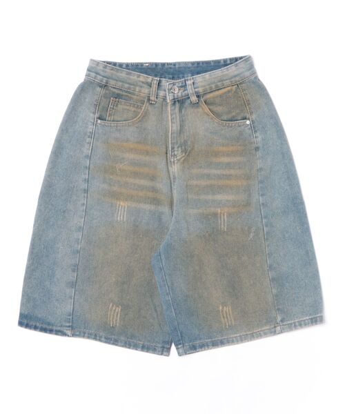 HOOK(フック)の「HOOK ヴィンテージウォッシュデニム ハーフパンツ (SS)(デニムパンツ・メンズ・ライトブルー・M/L/XL)」の6枚目の写真