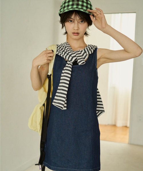 common gull products.（コモンガルプロダクツ）の「白昼路にデニムワンピース（ワンピース・レディース・ブラック系/ブルー系・SMALL/MEDIUM/LARGE）」の20枚目の写真
