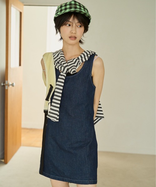 common gull products.（コモンガルプロダクツ）の「白昼路にデニムワンピース（ワンピース・レディース・ブラック系/ブルー系・SMALL/MEDIUM/LARGE）」の16枚目の写真
