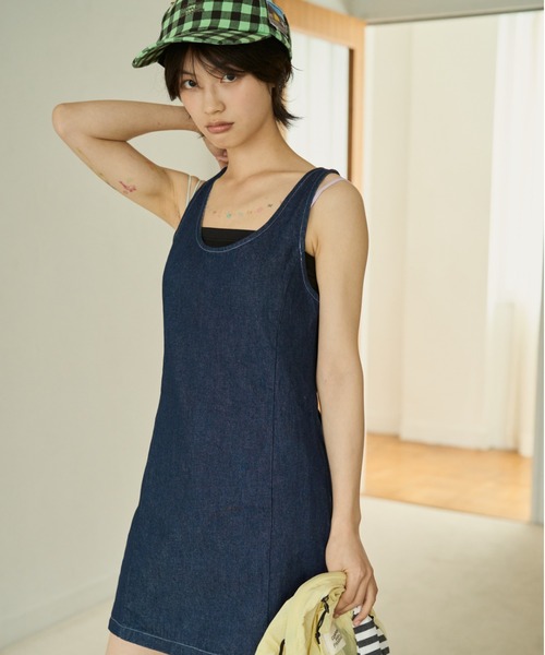 common gull products.（コモンガルプロダクツ）の「白昼路にデニムワンピース（ワンピース・レディース・ブラック系/ブルー系・SMALL/MEDIUM/LARGE）」の11枚目の写真