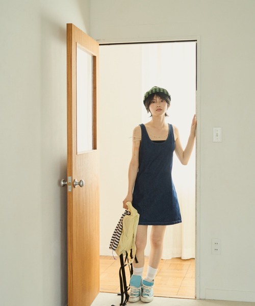 common gull products.（コモンガルプロダクツ）の「白昼路にデニムワンピース（ワンピース・レディース・ブラック系/ブルー系・SMALL/MEDIUM/LARGE）」の9枚目の写真
