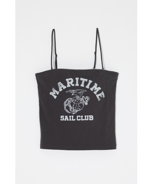 MOUSSY(マウジー)の「MARINE ベアトップス(キャミソール・レディース・ネイビー/オフホワイト/ライトブラック・1/2)」の3枚目の写真
