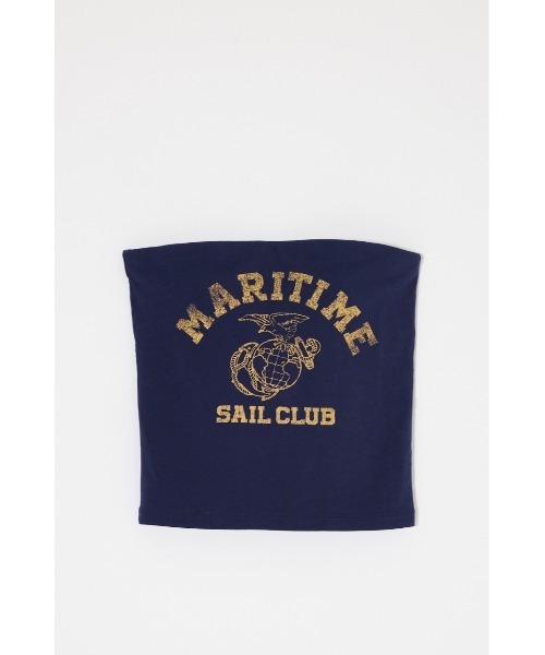 MOUSSY(マウジー)の「MARINE ベアトップス(キャミソール・レディース・ネイビー/オフホワイト/ライトブラック・1/2)」の6枚目の写真