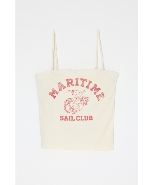 MOUSSY(マウジー)の「MARINE ベアトップス(キャミソール・レディース・ネイビー/オフホワイト/ライトブラック・1/2)」の7枚目の写真