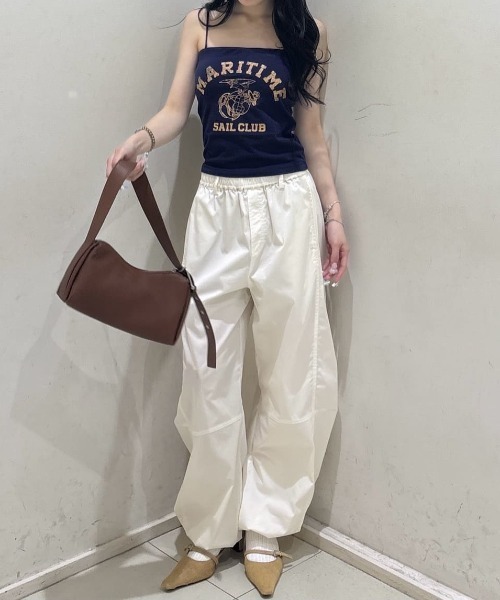 MOUSSY(マウジー)の「MARINE ベアトップス(キャミソール・レディース・ネイビー/オフホワイト/ライトブラック・1/2)」の15枚目の写真