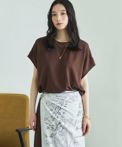 Doux archives(ドゥアルシーヴ)の「【1秒コーデ】NEW多機能フレンチスリーブカットソー(Tシャツ/カットソー・レディース・ブラウン/ブラック/モカ・FREE)」の3枚目の写真