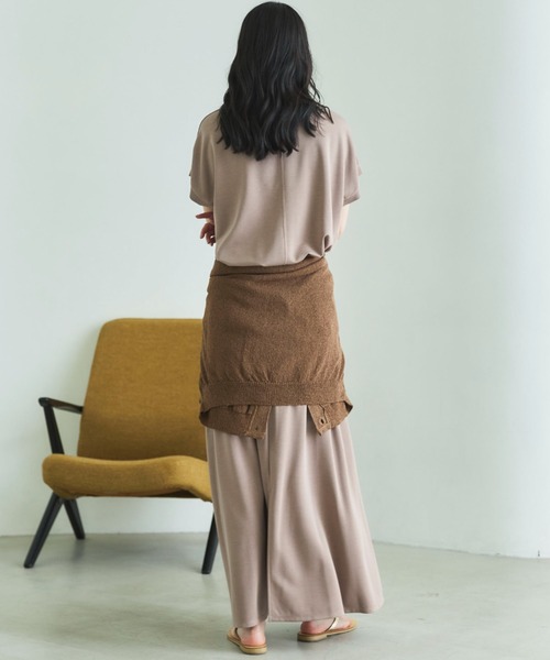 Doux archives(ドゥアルシーヴ)の「【1秒コーデ】NEW多機能フレンチスリーブカットソー(Tシャツ/カットソー・レディース・ブラウン/ブラック/モカ・FREE)」の8枚目の写真