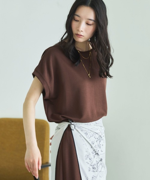 Doux archives(ドゥアルシーヴ)の「【1秒コーデ】NEW多機能フレンチスリーブカットソー(Tシャツ/カットソー・レディース・ブラウン/ブラック/モカ・FREE)」の16枚目の写真