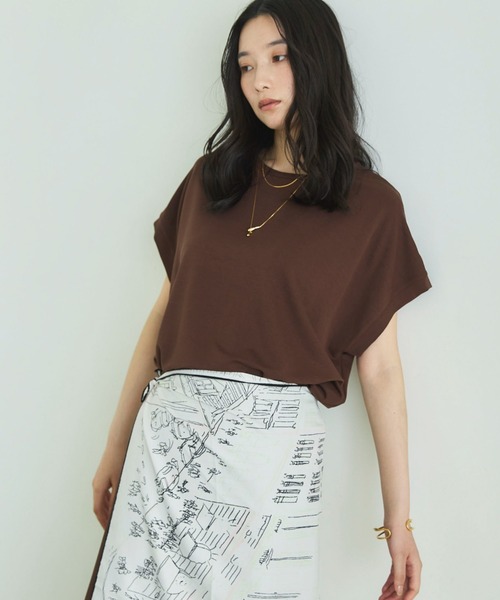 Doux archives(ドゥアルシーヴ)の「【1秒コーデ】NEW多機能フレンチスリーブカットソー(Tシャツ/カットソー・レディース・ブラウン/ブラック/モカ・FREE)」の14枚目の写真