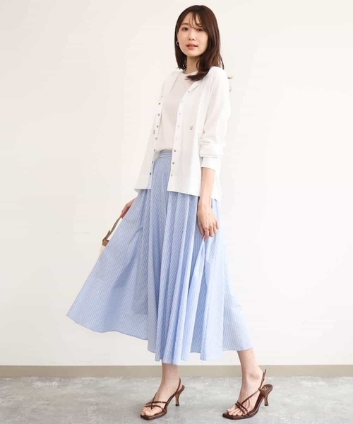 MK MICHEL KLEIN（エムケーミッシェルクラン）の「[洗える]シルケットフライス ノースリーブカットソー（Tシャツ/カットソー・レディース・ホワイト/ブラック・38）」の8枚目の写真