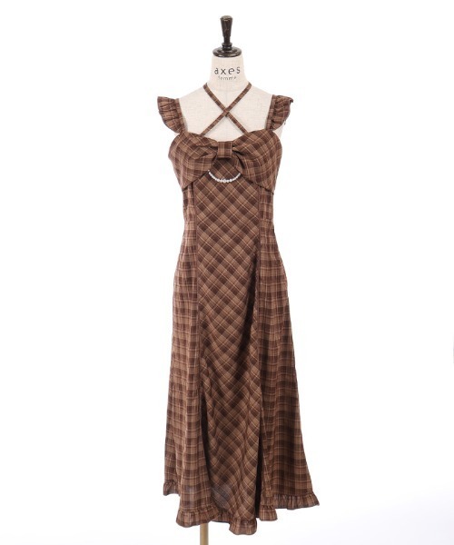 axes femme POETIQUE(アクシーズファムポエティック)の「リボンデザインキャミOP(ワンピース・レディース・グレー/ブラック/ブラウン・MEDIUM)」の22枚目の写真