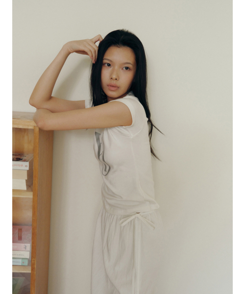 Yuje（ユジェ）の「SHIRRING LACE SKIRT (3color, 2size)（スカート・レディース・ライトピンク/Off White/ブラック・SMALL/MEDIUM）」の14枚目の写真