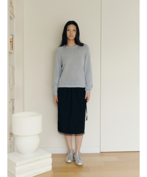 Yuje（ユジェ）の「SHIRRING LACE SKIRT (3color, 2size)（スカート・レディース・ライトピンク/Off White/ブラック・SMALL/MEDIUM）」の20枚目の写真