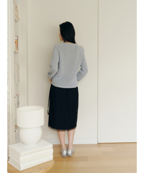 Yuje（ユジェ）の「SHIRRING LACE SKIRT (3color, 2size)（スカート・レディース・ライトピンク/Off White/ブラック・SMALL/MEDIUM）」の21枚目の写真