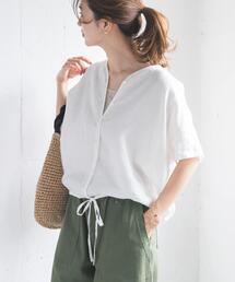URBAN RESEARCH DOORS | リネンフレンチスリーブドロストブラウス(シャツ/ブラウス)
