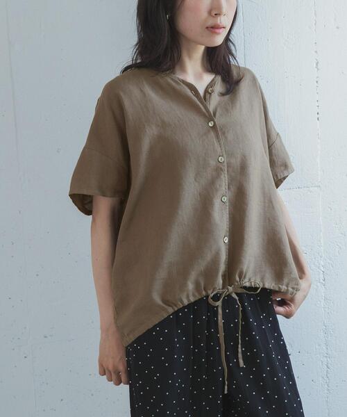 URBAN RESEARCH DOORS(アーバンリサーチドアーズ)の「リネンフレンチスリーブドロストブラウス(シャツ/ブラウス・レディース・ブラック/オフホワイト/ストライプ/ミント/モカ・FREE)」の18枚目の写真