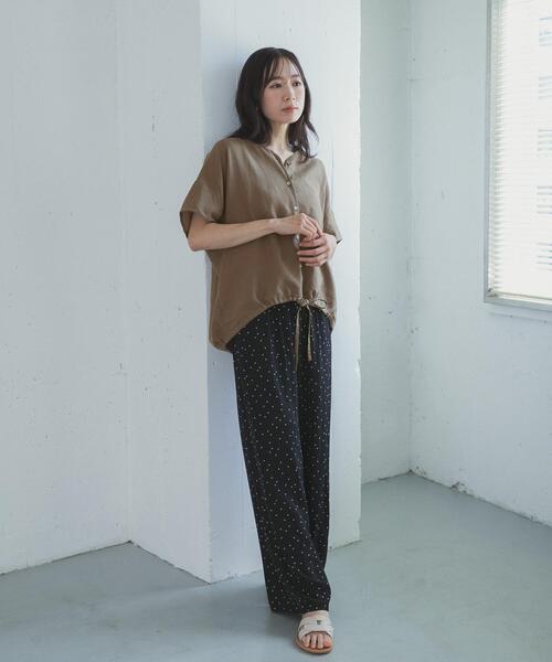 URBAN RESEARCH DOORS(アーバンリサーチドアーズ)の「リネンフレンチスリーブドロストブラウス(シャツ/ブラウス・レディース・ブラック/オフホワイト/ストライプ/ミント/モカ・FREE)」の20枚目の写真