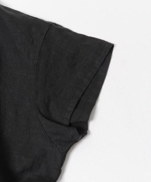URBAN RESEARCH DOORS(アーバンリサーチドアーズ)の「リネンフレンチスリーブドロストブラウス(シャツ/ブラウス・レディース・ブラック/オフホワイト/ストライプ・FREE)」の7枚目の写真