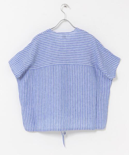 URBAN RESEARCH DOORS(アーバンリサーチドアーズ)の「リネンフレンチスリーブドロストブラウス(シャツ/ブラウス・レディース・ブラック/オフホワイト/ストライプ・FREE)」の18枚目の写真
