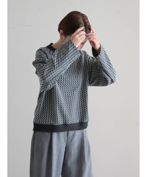 FIL DE FER（フィルデフェール）の「【予約】幾何学ジャガード　ハイネックプルオーバー（Tシャツ/カットソー・レディース・オレンジ/グレー・FREE）」の16枚目の写真