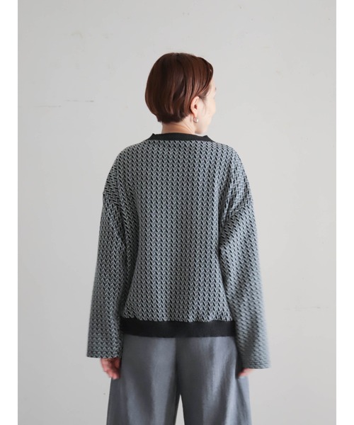FIL DE FER（フィルデフェール）の「【予約】幾何学ジャガード　ハイネックプルオーバー（Tシャツ/カットソー・レディース・オレンジ/グレー・FREE）」の17枚目の写真