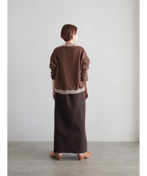 FIL DE FER（フィルデフェール）の「【予約】幾何学ジャガード　ハイネックプルオーバー（Tシャツ/カットソー・レディース・オレンジ/グレー・FREE）」の12枚目の写真