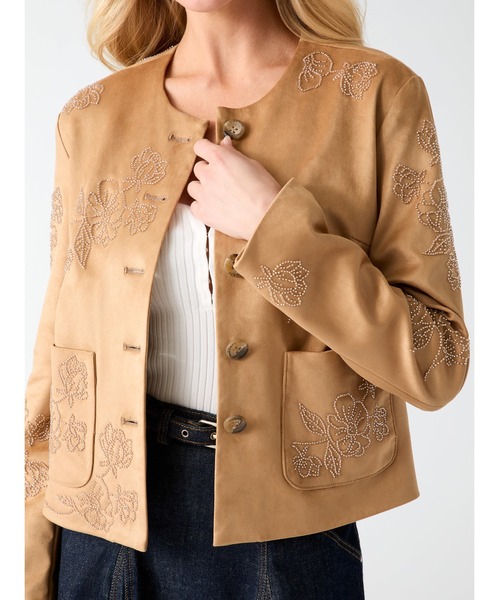 OCEANE Suede Beaded Jacket ジャケット | GUESS(ゲス) JAPAN 公式