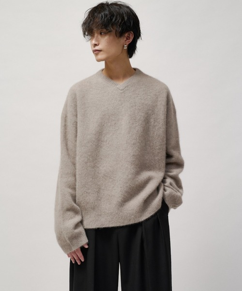 Lui's(ルイス)の「ウールライトVネックニット(ニット/セーター・メンズ・モカ/ブラック/チャコールグレー/ブルー・M/S)」の20枚目の写真