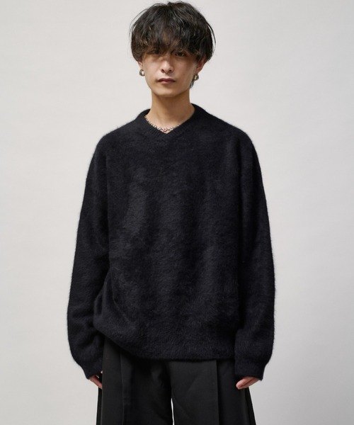Lui's(ルイス)の「ウールライトVネックニット(ニット/セーター・メンズ・モカ/ブラック/チャコールグレー/ブルー・M/S)」の9枚目の写真