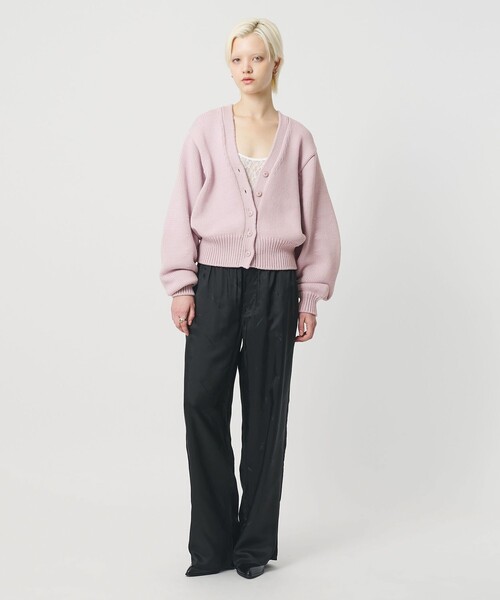 H BEAUTY&YOUTH UNITED ARROWS(エイチビューティーアンドユースユナイテッドアローズ)の「<H>コットンナイロン リリヤーン カーディガン(カーディガン/ボレロ・レディース・ブラック/ライラック・FREE)」の15枚目の写真