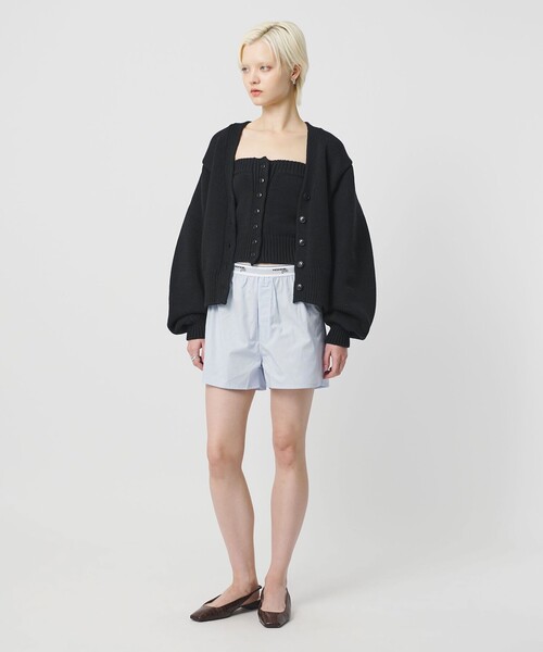 H BEAUTY&YOUTH UNITED ARROWS(エイチビューティーアンドユースユナイテッドアローズ)の「<H>コットンナイロン リリヤーン カーディガン(カーディガン/ボレロ・レディース・ブラック/ライラック・FREE)」の14枚目の写真