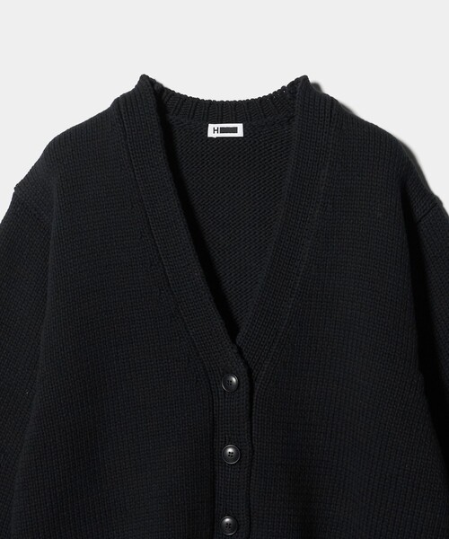 H BEAUTY&YOUTH UNITED ARROWS(エイチビューティーアンドユースユナイテッドアローズ)の「<H>コットンナイロン リリヤーン カーディガン(カーディガン/ボレロ・レディース・ブラック/ライラック・FREE)」の6枚目の写真