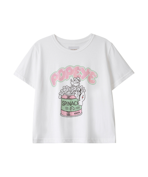 ERER(エルエル)の「Cropped Popeye Graphic T-Shirt White(Tシャツ/カットソー・レディース・ホワイト・1/2)」の7枚目の写真