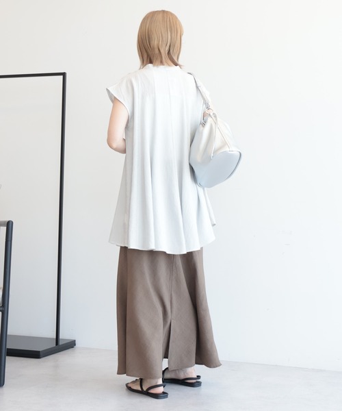 AMERICAN HOLIC(アメリカンホリック)の「フレンチスリーブフレアスキッパーブラウス(シャツ/ブラウス・レディース・ホワイト系その他6/ブルー系その他7・M/L)」の4枚目の写真