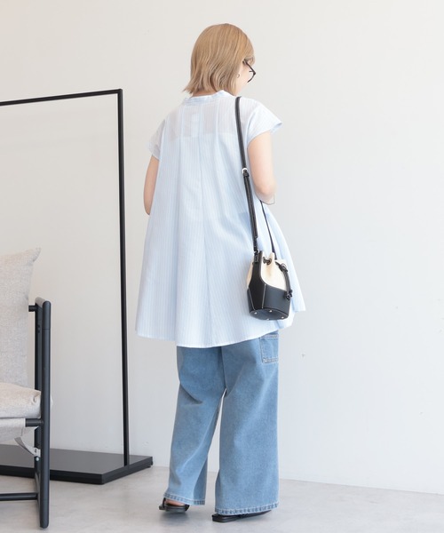 AMERICAN HOLIC(アメリカンホリック)の「フレンチスリーブフレアスキッパーブラウス(シャツ/ブラウス・レディース・ホワイト系その他6/ブルー系その他7・M/L)」の13枚目の写真