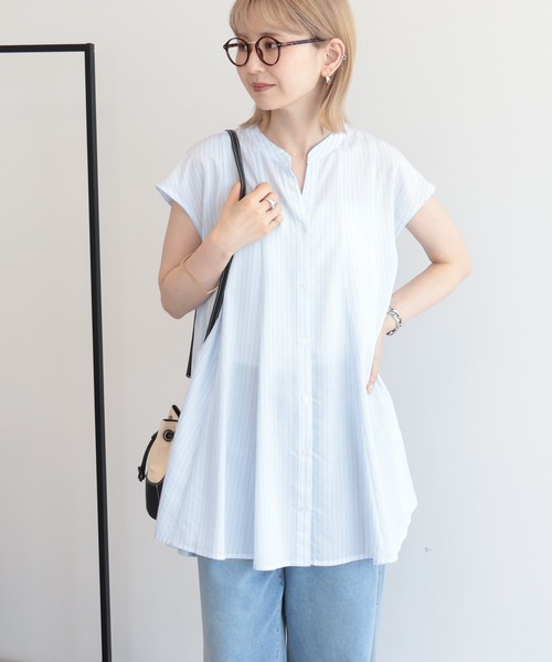 AMERICAN HOLIC(アメリカンホリック)の「フレンチスリーブフレアスキッパーブラウス(シャツ/ブラウス・レディース・ホワイト系その他6/ブルー系その他7・M/L)」の14枚目の写真