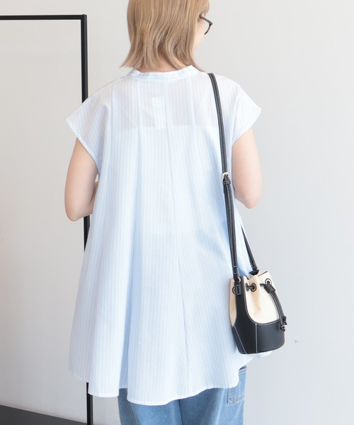 AMERICAN HOLIC(アメリカンホリック)の「フレンチスリーブフレアスキッパーブラウス(シャツ/ブラウス・レディース・ホワイト系その他6/ブルー系その他7・M/L)」の16枚目の写真