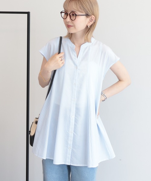 AMERICAN HOLIC(アメリカンホリック)の「フレンチスリーブフレアスキッパーブラウス(シャツ/ブラウス・レディース・ホワイト系その他6/ブルー系その他7・M/L)」の17枚目の写真
