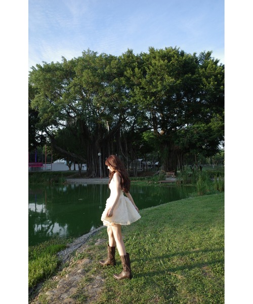 MISTREASS（ミストレアス）の「Floral Tulle Docking Mini Dress（ワンピース・レディース・ブラック/ホワイト・FREE）」の11枚目の写真