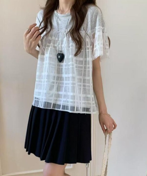 semplice(センプリチェ)の「Tシャツ【韓国ファッション】(Tシャツ/カットソー・レディース・グレー/ホワイト/ブラック・F)」の9枚目の写真