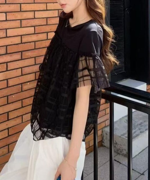 semplice(センプリチェ)の「Tシャツ【韓国ファッション】(Tシャツ/カットソー・レディース・グレー/ホワイト/ブラック・F)」の15枚目の写真