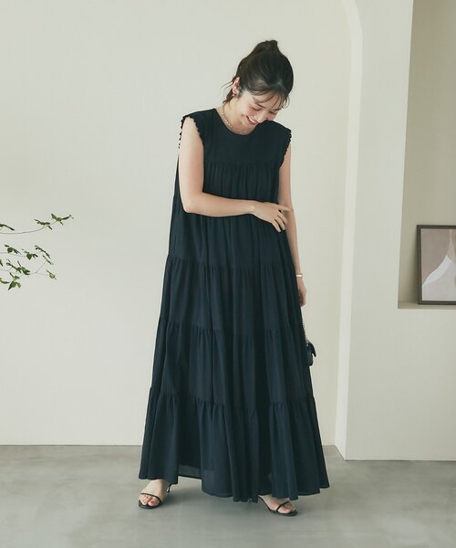 la boutique BonBonティアード ロングワンピース セール】【追加オーダー決定・WEB限定カラーあり・2サイズ展開