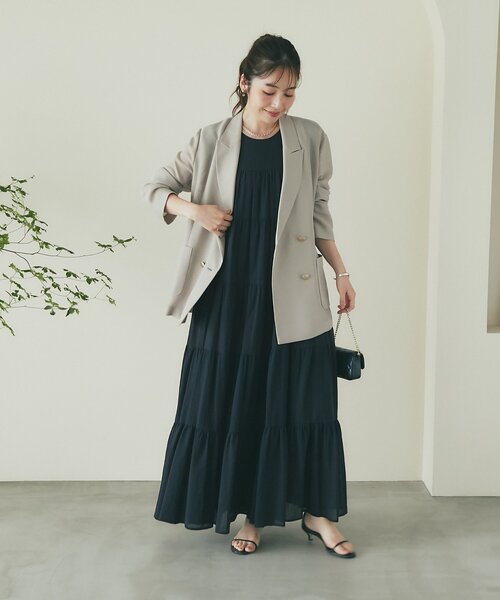 La boutique BonBon(ラブティックボンボン)の「【2サイズ展開】ティアードワンピース(ワンピース・レディース・サックスブルー/バイオレット/チャコールグレー/ブラック・FREE/PM)」の10枚目の写真