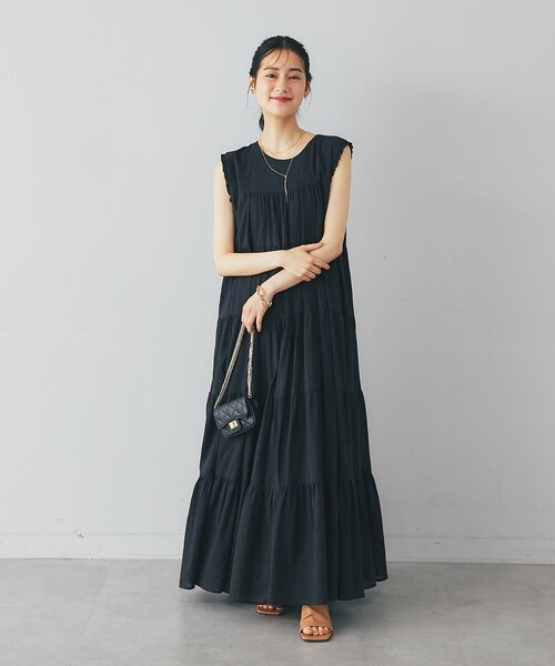 La boutique BonBon(ラブティックボンボン)の「【2サイズ展開】ティアードワンピース(ワンピース・レディース・サックスブルー/バイオレット/チャコールグレー/ブラック・FREE/PM)」の11枚目の写真