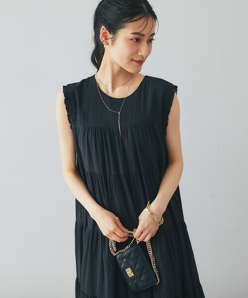 La boutique BonBon(ラブティックボンボン)の「【2サイズ展開】ティアードワンピース(ワンピース・レディース・サックスブルー/バイオレット/チャコールグレー/ブラック・FREE/PM)」の16枚目の写真