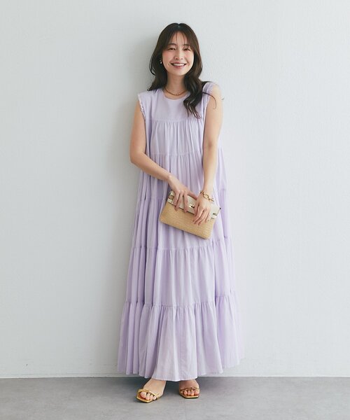 La boutique BonBon(ラブティックボンボン)の「【追加オーダー決定・WEB限定カラーあり・2サイズ展開】ティアードワンピース(ワンピース・レディース・サックスブルー/バイオレット/チャコールグレー/ブラック・FREE/PM)」の6枚目の写真
