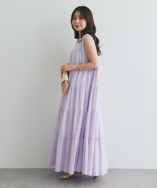 La boutique BonBon(ラブティックボンボン)の「【追加オーダー決定・WEB限定カラーあり・2サイズ展開】ティアードワンピース(ワンピース・レディース・サックスブルー/バイオレット/チャコールグレー/ブラック・FREE/PM)」の7枚目の写真
