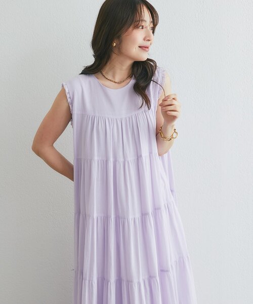 La boutique BonBon(ラブティックボンボン)の「【追加オーダー決定・WEB限定カラーあり・2サイズ展開】ティアードワンピース(ワンピース・レディース・サックスブルー/バイオレット/チャコールグレー/ブラック・FREE/PM)」の9枚目の写真